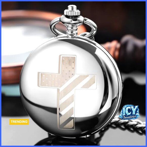 Mechanical Pocket Watch with Chain, Alloy Case, Roman Numerals main image 7